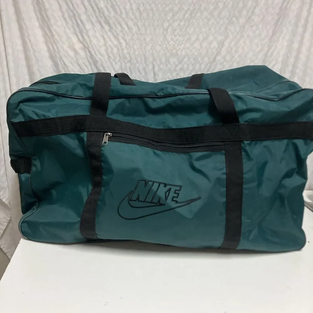 NIKE VTG 90’s Large Duffel Bag NBA Hoops It UP 3-on-3 Tournament Teal 27”x 17”